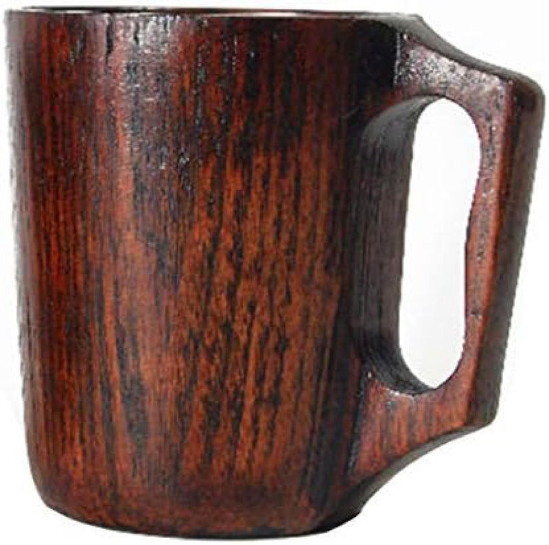 Renawe 12 oz Handmade Wooden Coffee Mug Wood Outdoor Cool Man Cups Unique Camping Guys Tankard Vintage Beer Mugs Stein for Men Gift Unusual Rustic Coffee Tea Cup Fancy Manly Viking Mug - Image 1